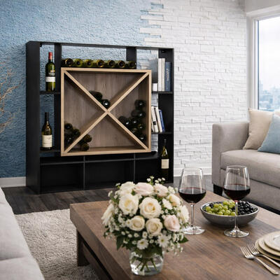Immagine del prodotto per 'Portabottiglie vino NERO legno/ acciaio'