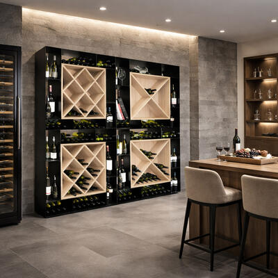 Immagine del prodotto per 'Portabottiglie vino NERO legno/ acciaio'