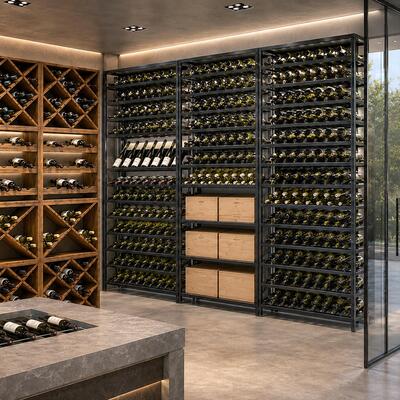 Immagine del prodotto per 'Portabottiglie vino Cube 50, marrone vernicato'