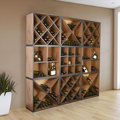 Immagine del prodotto per 'Portabottiglie CAVEPRO, Rovere rustico con bordo antracite'