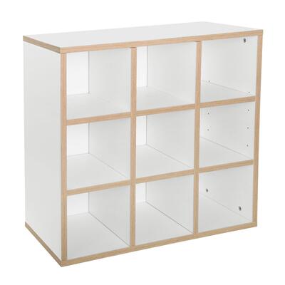 Immagine del prodotto per 'Modulo con 9 scomparti, Bianco alpino con bordo rovere naturale'