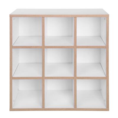 Immagine del prodotto per 'Modulo con 9 scomparti, Bianco alpino con bordo rovere naturale'