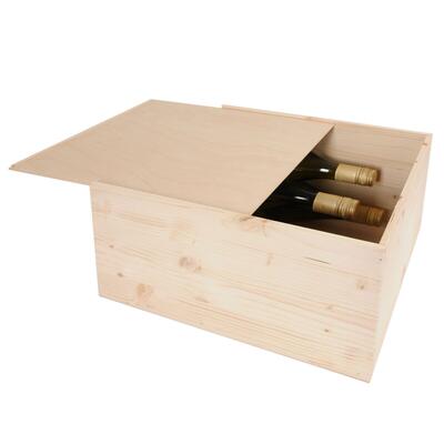 Immagine del prodotto per 'Contenitore per vino SIENA con coperchio scorrevole per 6 bottiglie'