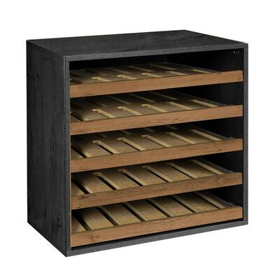 Immagine del prodotto per 'Modulo scaffale P 55 cm, con cassetto portabottiglie, frassino grafite/rovere selvatico'