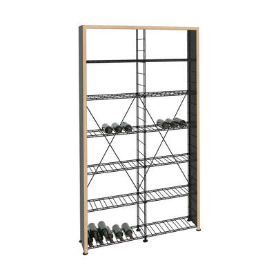 Immagine del prodotto per 'Portabottiglie LA CAVE, H 220 x L 123 cm, 12 ripiani, struttura in legno'
