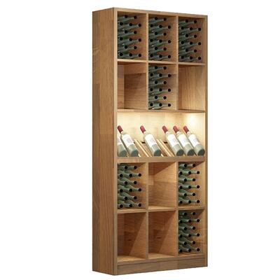 Immagine del prodotto per 'Portabottiglie PRESTIGE 9, con illuminazione, in legno di rovere tinto marrone'