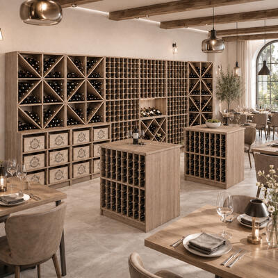 Immagine del prodotto per 'Portabottiglie PRESTIGE in legno di rovere tinto marrone'
