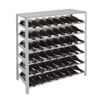 Immagine del prodotto per 'Portabottiglie in metallo BLACK PURE, modello 11 basso, verniciato a polvere, argento'