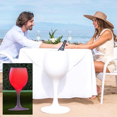 Immagine del prodotto per 'Refrigeratore per bottiglie di design, con e senza illuminazione a LED, Modello tavolino, H 70 cm'