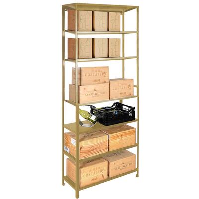 Immagine del prodotto per 'Scaffale Portaoggetti in metallo BLACK PURE, modello 10 a 6 ripiani, verniciato a polvere, oro'