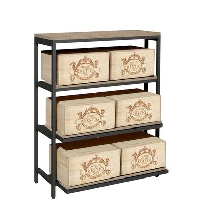 Immagine del prodotto per 'Scaffale per vini in metallo BLACK PURE, modello 5 con cassetti per casse di vino, P 30 cm Al configuratore di scaffali'