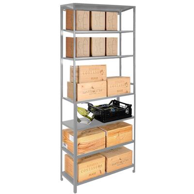 Immagine del prodotto per 'Scaffale portaoggetti in metallo BLACK PURE, modello 10 a 6 ripiani, verniciato a polvere, argento'