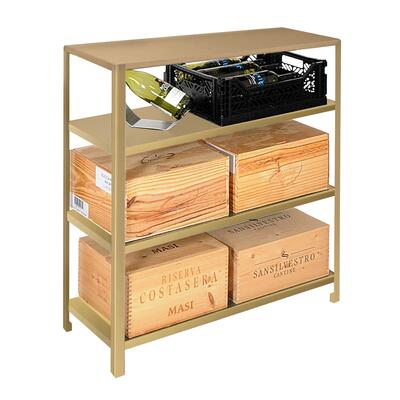 Immagine del prodotto per 'Scaffale portaoggetti in metallo BLACK PURE, modello 13 basso, verniciato a polvere, oro'