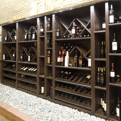 Immagine del prodotto per 'Sistema di portabottiglie Piemonte, impiallacciato in rovere, marrone scuro'
