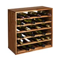 Immagine del prodotto per 'Portabottiglie 60 cm con cassetti per bottiglie singole, legno tinto marrone'