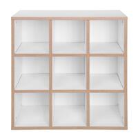 Immagine del prodotto per 'Modulo con 9 scomparti, Bianco alpino con bordo rovere naturale'