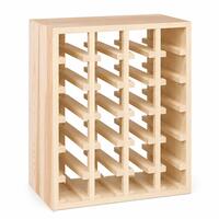 Portabottiglie 60 cm, modulo QUADRI stretto, pino naturale