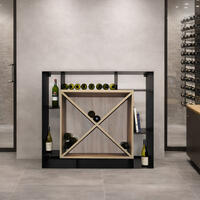 Portabottiglie NERO a X-in rovere chiaro