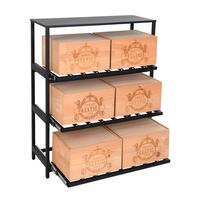 Portabottiglie in metallo BLACK PURE, modello 14 con estraibili per cassette di vino, profondit� 30 cm