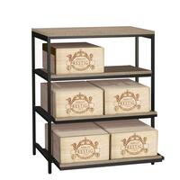 Immagine del prodotto per 'Portabottiglie in metallo BLACK PURE, modello 6 con cassetti per casse di vino, P 60 cm'
