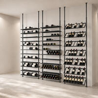 Immagine del prodotto per 'Portabottiglie in metallo NERO PURE SELECT per montaggio a soffitto, regolabile in altezza'