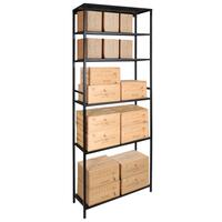 Scaffalatura metallica BLACK PURE, modello 9 con 5 ripiani, verniciata a polvere nera