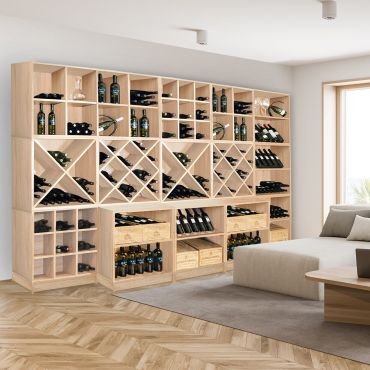 Portabottiglie vino CAVEPRO in legno, rovere chiaro