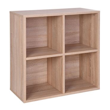 Modulo con 4 scomp. in legno, rovere chiaro