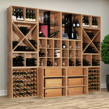 Cantinetta vino CAVEPRO in legno è flessibile nel creare la vs. cantina vino (rovere rustico ).