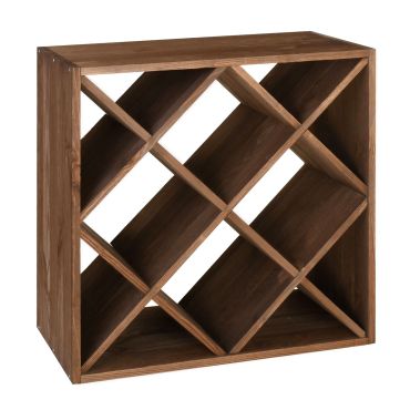 Portabottiglie vino 60 cm, modulo a rombo, marrone