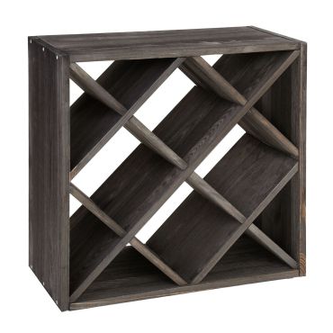 Portabottiglie cube 52 cm, Rombo, marrone