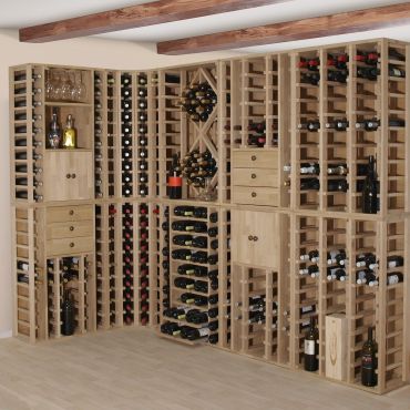 Cantinetta Vino Legno grezzo NATURAL 24,6x36,6 profondita' 16 cm  Portabottiglie per 6 bottiglie Vorrei Shop - Italian Design