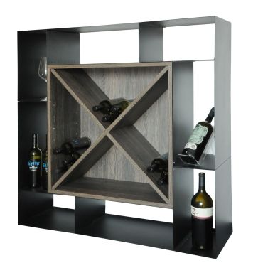 Cantina vino NERO in legno, a X wengé