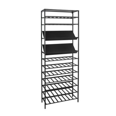 Portabottiglie in metallo BLACK PURE, modello 4, verniciato a polvere nera