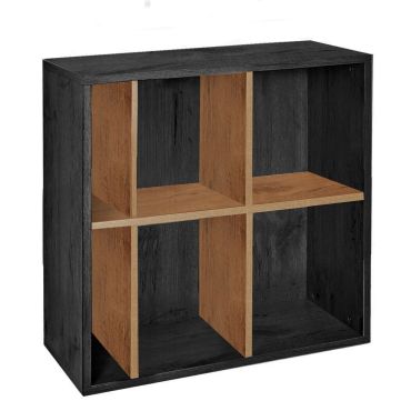Modulo scaffale a 6 scomparti, grafite frassino/rovere selvatico
