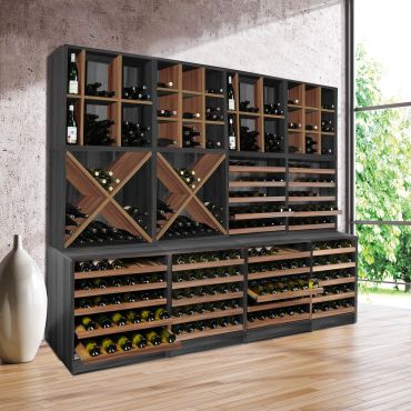 CANTINETTA PORTABOTTIGLIE BAROLINA 24 BOTTIGLIE IN LEGNO MASSELLO VALDOMO  MADE IN ITALY