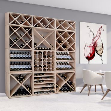 Sistema di portabottiglie VINCASA, 60 cm, rovere naturale