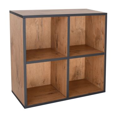 Modulo con 4 scomparti, Rovere rustico con bordo antracite