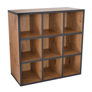 Modulo con 9 scomparti, Rovere rustico con bordo antracite