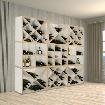 Cantinetta Vino Legno grezzo NATURAL 24,6x36,6 profondita' 16 cm  Portabottiglie per 6 bottiglie Vorrei Shop - Italian Design