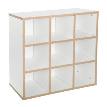 Modulo con 9 scomparti, Bianco alpino con bordo rovere naturale