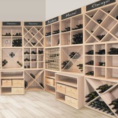 Portabottiglie vino CAVEPRO in legno, rovere chiaro