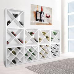 Portabottiglie vino CUBE 52, in legno bianco