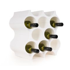 Portabottiglie vino con SET-UP sintetico/ bianco