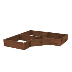 Base per modulo angolare, legno di pino tinto marrone