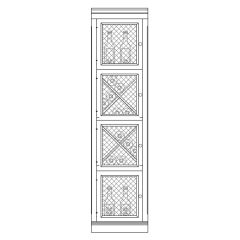 Sistema di scaffalature per vini Piemonte, modello 3 con porta a rete, legno di abete, antracite