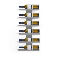 Portabottiglie da parete per 6 bottiglie da 0,75l, color argento