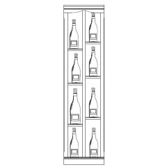Sistema di portabottiglie Barolo, legno di abete, modello 2, marrone chiaro