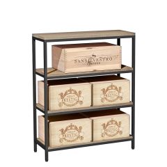 Scaffale in metallo e legno Black Pure WOOD modello 4