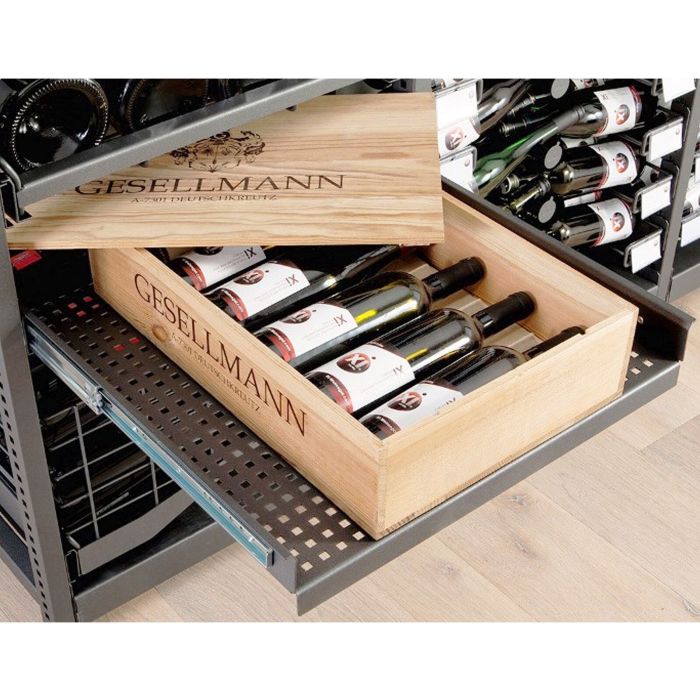 Ripiano di estrazione totale per casse da vino, scaffale da vino Xi Rack
